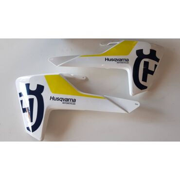 Боковины радиатора белые с графикой комплект Husqvarna TE,FE,TX 2019 - миниатюра 1