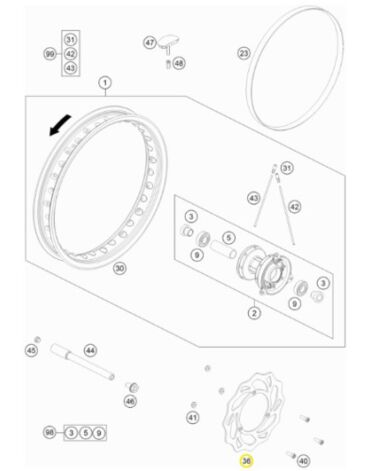 Диск тормозной KTM65(25) передний original