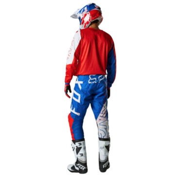 Fox Мотоштаны 180 Skew White Red Blue - миниатюра 4