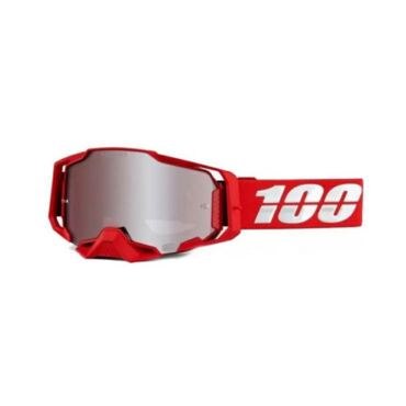 100% Очки Armega Goggle Nuclear Red Hiper Silver Mirror Lens - миниатюра 1
