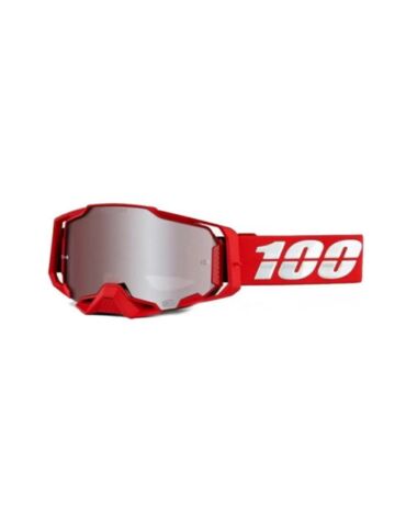 100% Очки Armega Goggle Nuclear Red Hiper Silver Mirror Lens