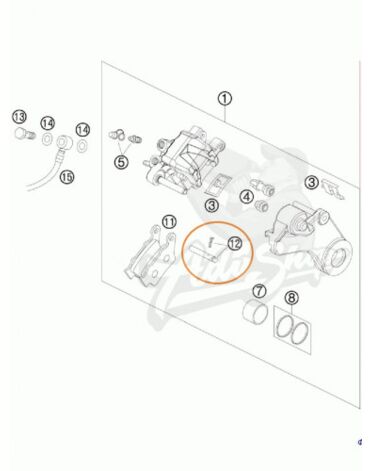 KTM стопорный палец колодок зад 690 990 ( 61013082000 )