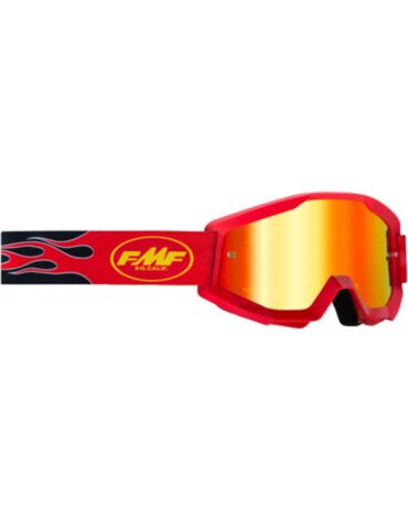 Маска кроссовая FMF Powercore Flame Red - зеркальная красная линза