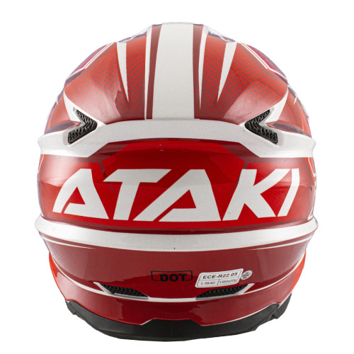 Шлем кроссовый ATAKI JK801A Legacy (красный белый глянцевый) - фото 4