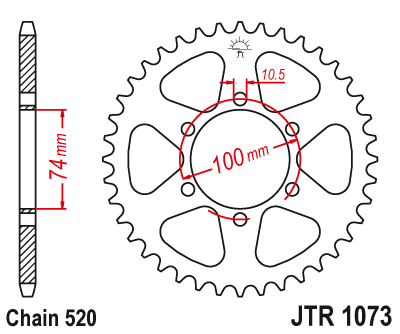 Звезда ведомая JTR1073 46 - фото 1