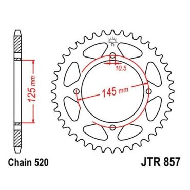 JTR 857 45 Звезда ведомая 45 зубов (XT600 E) - миниатюра 1