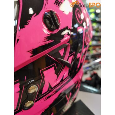 Шлем детский мотард AiM JK802Y Pink Black - миниатюра 4
