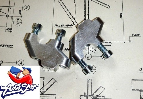 ADVS проставки со смещением для руля d= 22 mm  h= 30 mm (Alu)  Suzuki DL650