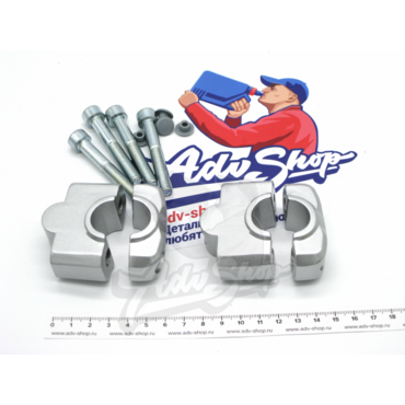 SW motech Bar riser Silver for Ø 22 mm handlebar проставки прямые для руля d= 22 mm h = 30 mm ( серебристые ) // LEH.00.039.22001.30 S - миниатюра 1