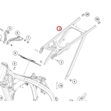 Подрамник центральный GasGas OEM A59003002000 EC 2024 2026 MC 2023 2026 - миниатюра 1