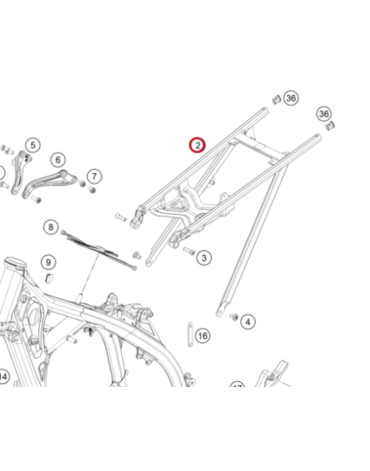 Подрамник центральный GasGas OEM A59003002000 EC 2024 2026 MC 2023 2026