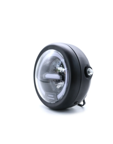 Фара на мотоцикл 6" LED с поворотниками черная
