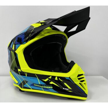 Шлем кроссовый AIM RH855 Carbon Razor Yellow Blue - миниатюра 2