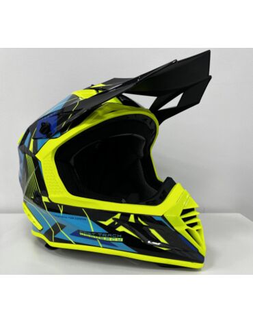 Шлем кроссовый Карбоновый AIM RH855 Carbon Razor Yellow Blue