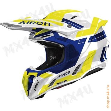 Кроссовый шлем Twist 3 Dynasty Blue Yellow Gloss - миниатюра 1