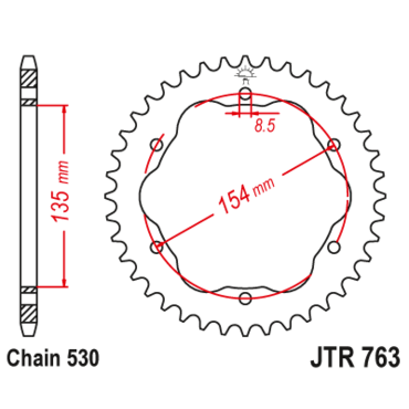 Звезда ведомая JTR763 40 - миниатюра 1