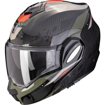 Scorpion Exo Мотошлем Exo Tech Evo Carbon Rover Черный Зеленый - миниатюра 1