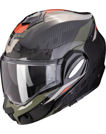 Scorpion Exo Мотошлем Exo Tech Evo Carbon Rover Черный Зеленый