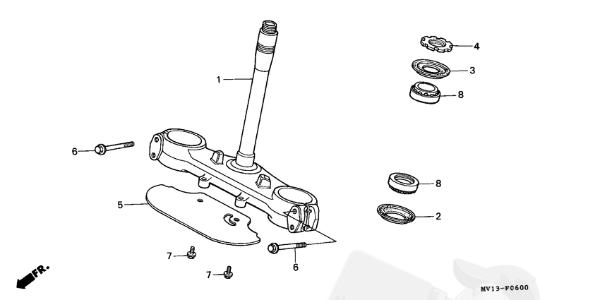 HONDA пыльник подшипника рулевой колонки верхний XRV650 750 XL600 700 (53214MM9003) - фото 3