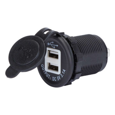 Розетка USB 3.1А круглая 2 выхода с подсветкой d22 - миниатюра 1