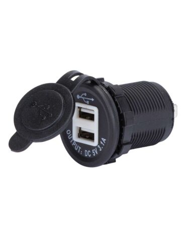 Розетка USB 3.1А круглая 2 выхода с подсветкой d22