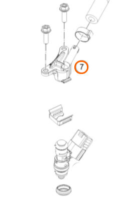 Коннектор топливной форсунки левый KTM 250 300EXC 18 21 / Husqvarna TE250 300 18 21