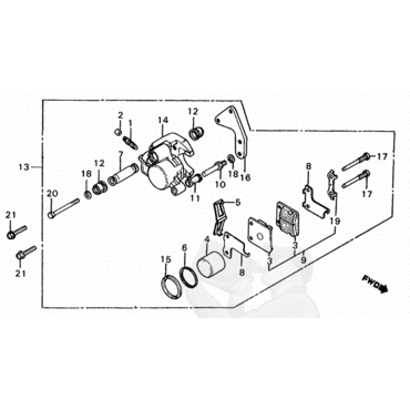 HONDA Направляющая суппорта XRV750 - 650 / XL600 XL650 / XR250 XR400 XR600 ( 45131166016 ) - миниатюра 3