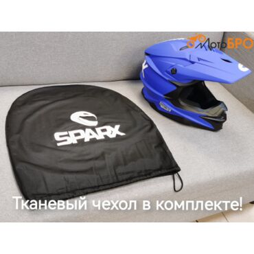 Шлем кроссовый Sparx Fenix (JK 6803), синий матовый - миниатюра 5