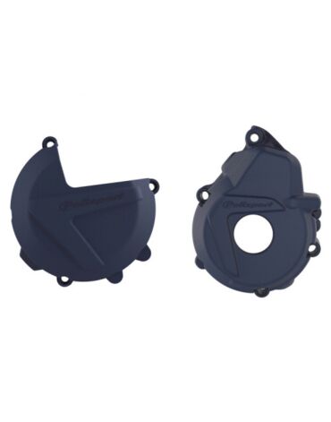 Комплект защиты крышек сцепления и генератора Polisport FE 250 350 (19- >) (син.)