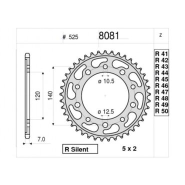 Звезда ведомая Ognibene 8081 R48 (JTR1792.48) - миниатюра 1