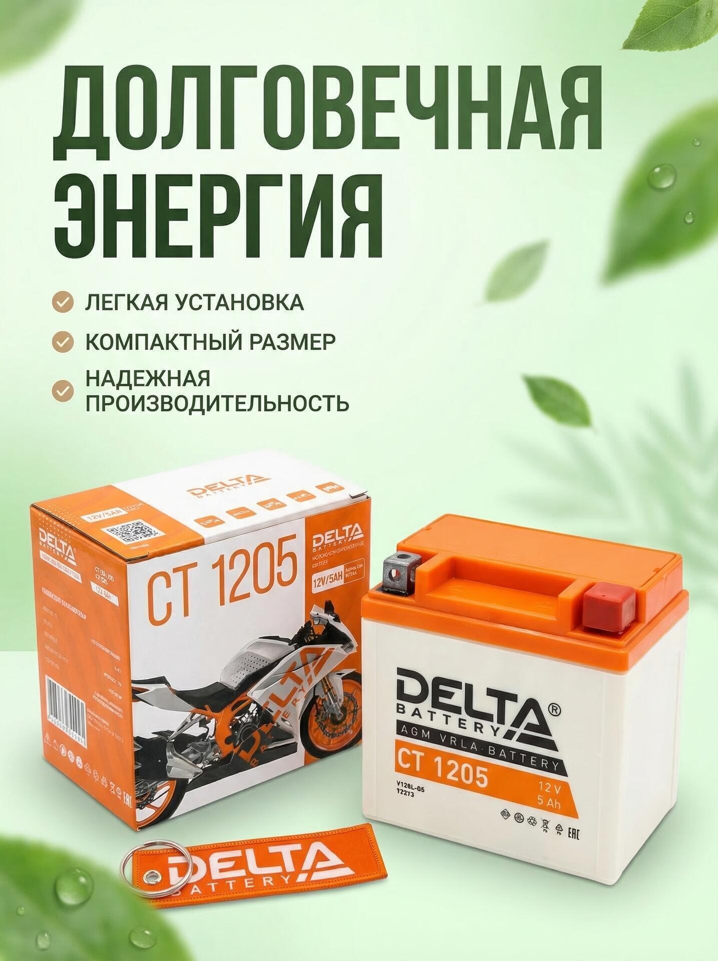 Аккумуляторная батарея Delta СТ1205 - фото 7