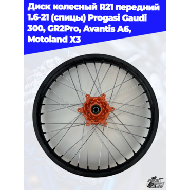 диск колесный R21 передний 1.6 21 (спицы) Progasi Gaudi 300, GR2Pro, Avantis A6, Motoland X3 - миниатюра 3