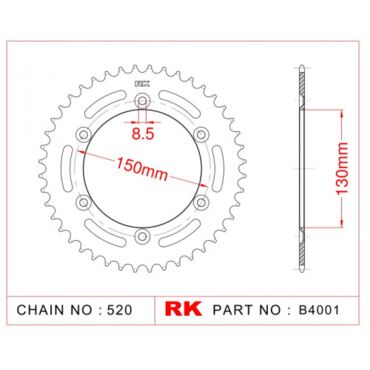 Звезда ведомая RK B4001 47 (JTR251.47) - миниатюра 1