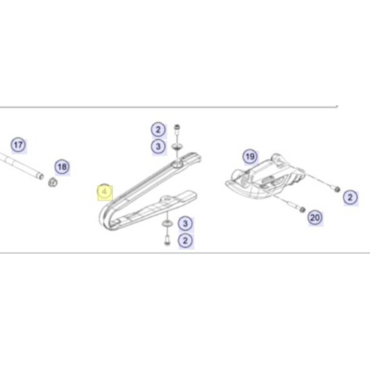KTM Chain slider слайдер цепи 85 sx 25-> ( A41004066000 ) - миниатюра 2
