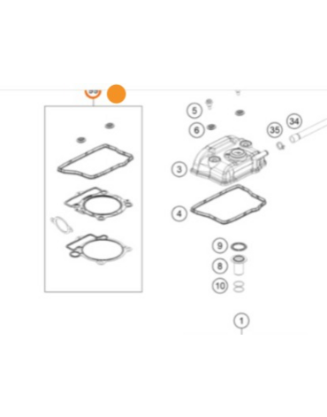KTM Gasketkit cylinder комплект прокладок верх 350 EXCF 24-> ( A47030097000 )