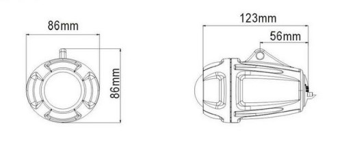 Допфара для ATV, линза, H1 ксенон 4300К, 35W, ближний свет, аллюминий серый корпус - фото 1