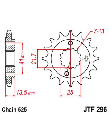 JTF 296 15 звезда ведущая 15 зубов  ( XL600 XL650 XL700)