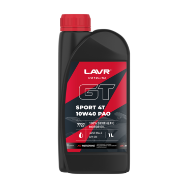 LAVR Моторное масло MOTO GT Sport 4T 10W 40 1л ( Ln7727 ) - миниатюра 1
