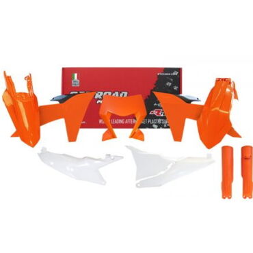 Комплект пластика KTM EXC EXC F 150 500 (2024 2025), Бело Оранжевый (С пластиком фары) - миниатюра 1