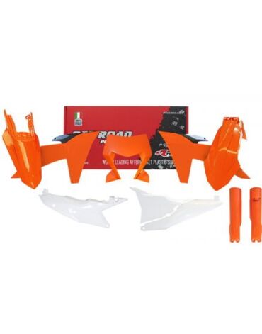 Комплект пластика KTM EXC EXC F 150 500 (2024 2025), Бело Оранжевый (С пластиком фары)