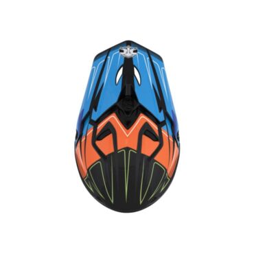 Desment Шлем кроссовый Raptor Black Blue Orange graphic - миниатюра 6