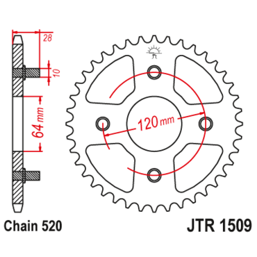 Звезда ведомая JTR1509 41 - миниатюра 1