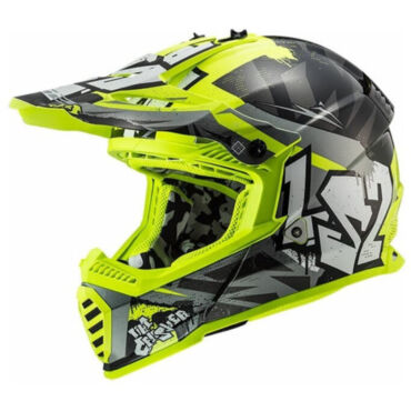 LS2 Шлем MX437 Fast Mini Crusher Черно желтый - миниатюра 6