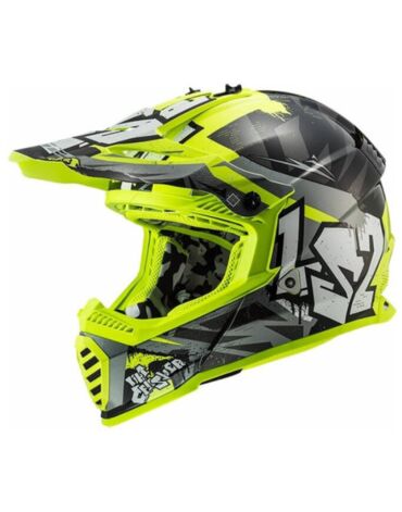 LS2 Шлем MX437 Fast Crusher Черно желтый