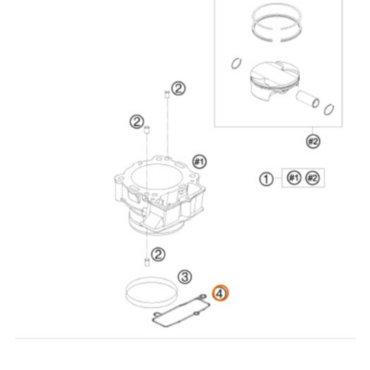 KTM GASKET GEAR CASE Прокладка цилиндра под окно цепи ГРМ KTM SXF450 07 11 ( 77330035000 ) - миниатюра 1