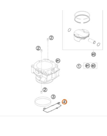 KTM GASKET GEAR CASE Прокладка цилиндра под окно цепи ГРМ KTM SXF450 07 11 ( 77330035000 )