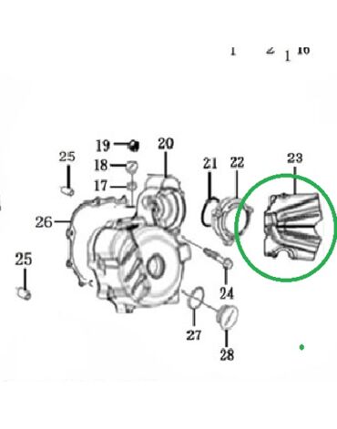 Крышка картера левая 172FMM 3A (CB250 F) задняя часть
