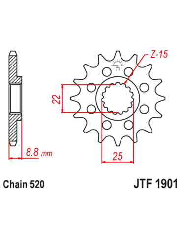 Звезда ведущая JTF1901.13 SC (с самоочисткой)