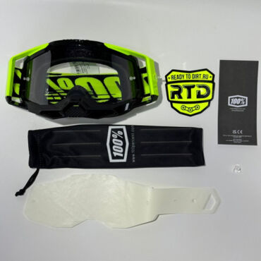 Очки 100% Racecraft 2 Neon Yellow с прозрачной линзой - миниатюра 4