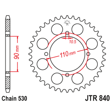Звезда ведомая JTR840 38 - миниатюра 1